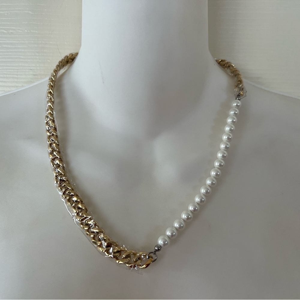 Rare-Romance Pearl Cuban Chain/Choker - Picture 2 of 9